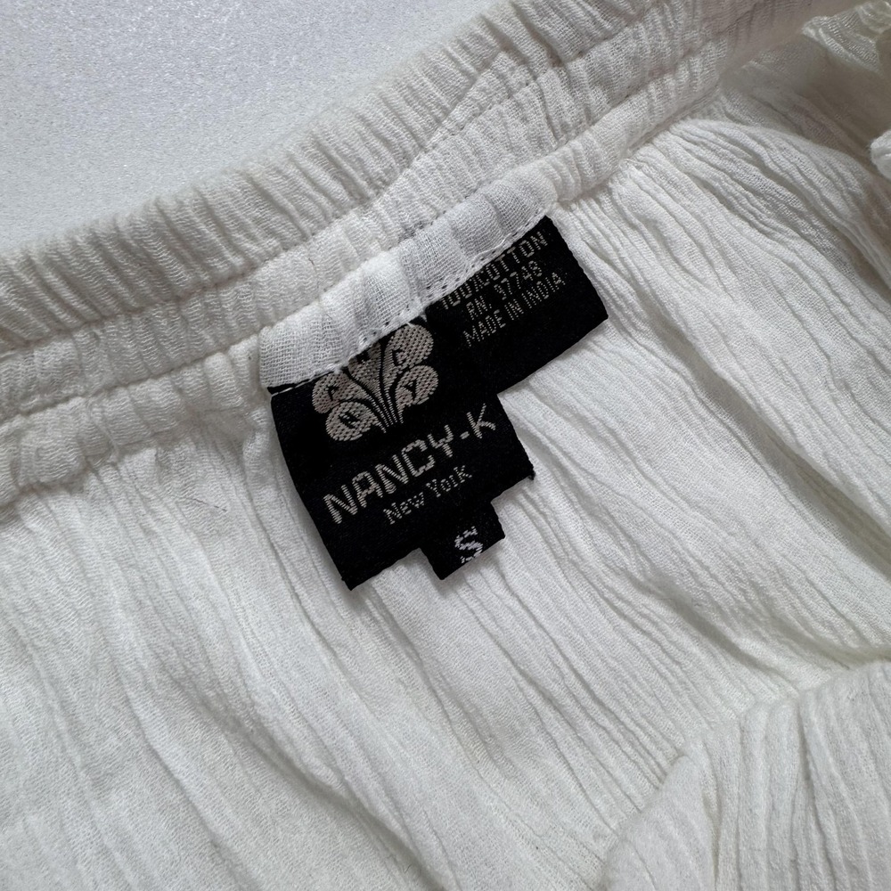 Nancy-K Skirt Womens Small White Cotton Peasant Midi Lace Tiered Boho Ruffle Hem - Picture 6 of 8